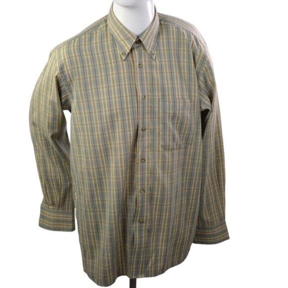 Turtle Men sz 42 Dress Shirt Long Sleeves Plaids Buttons Up Classics - Picture 1 of 7